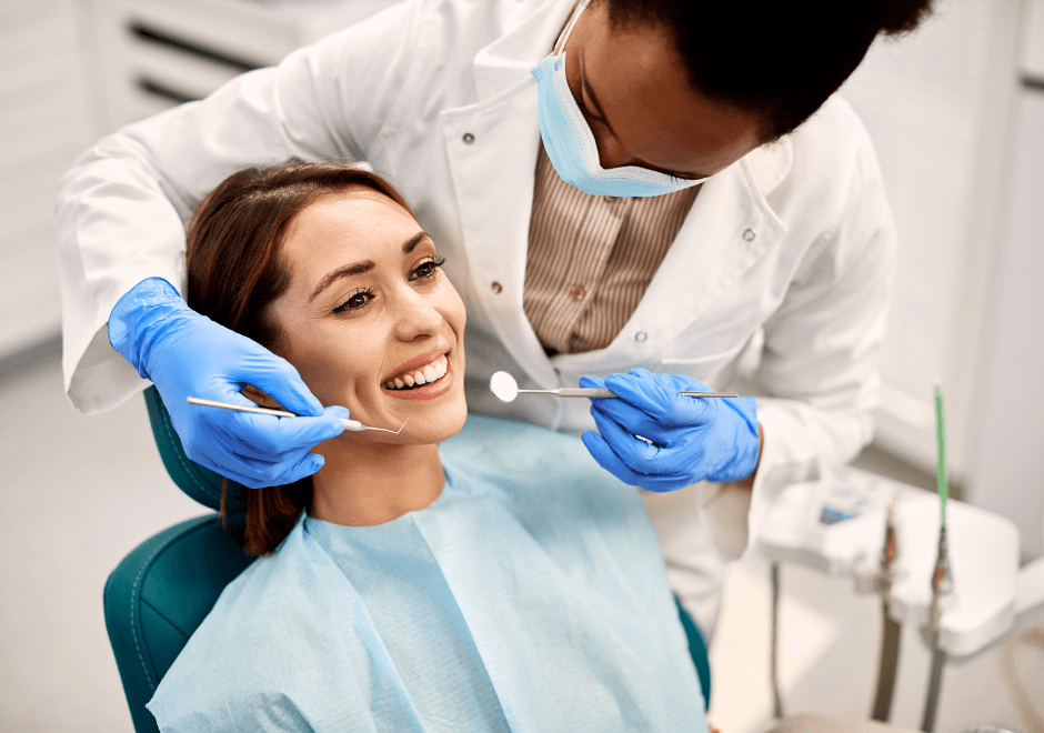 Woman during orthodontic braces appointment in Crescent Lodge Dental Practice in Clapham