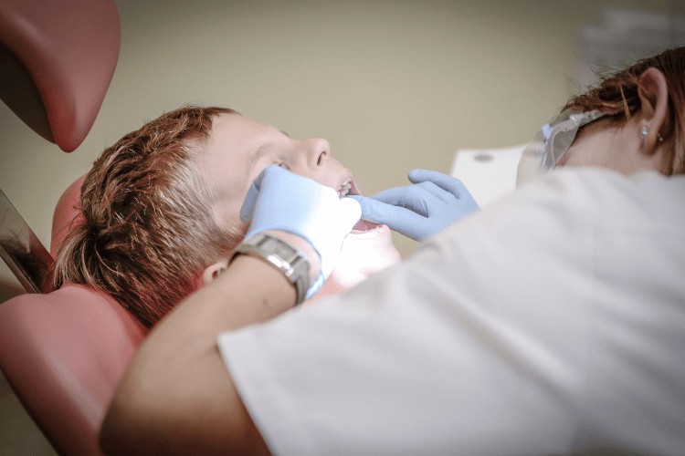 A child having a dental emergency checkup at Crescent Lodge in Clapham, London.
