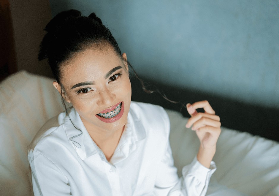 Woman with braces at Crescent Lodge Dental Practice in Clapham