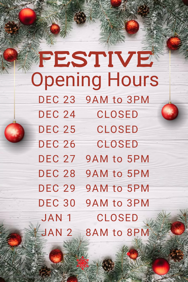 Christmas Opening Hours
